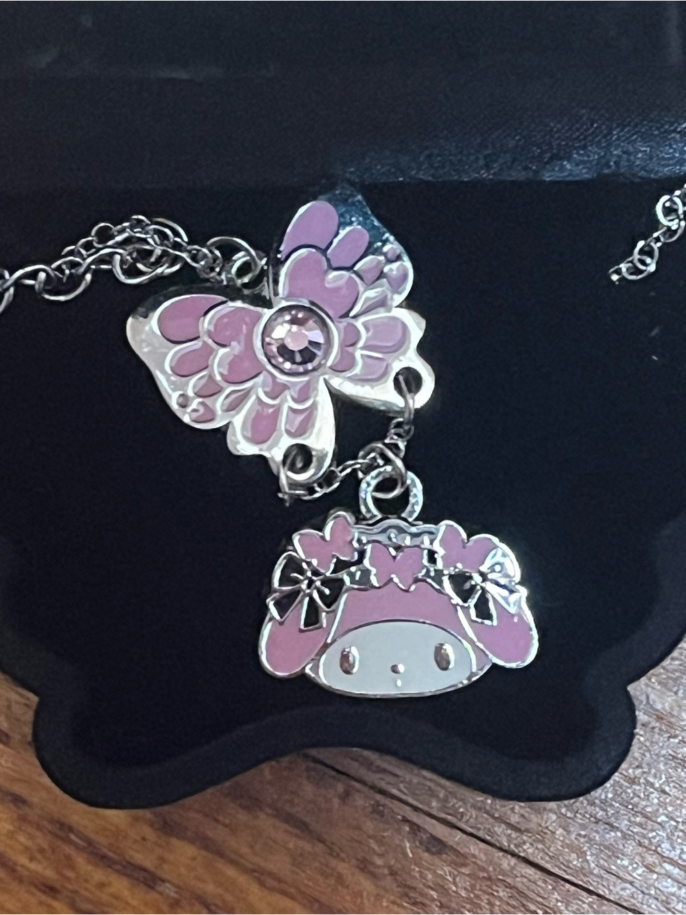 Pink Butterfly My Melody Necklace